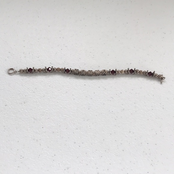 Vintage Sterling and Bead “Nanna” Bracelet - Picture 4 of 7